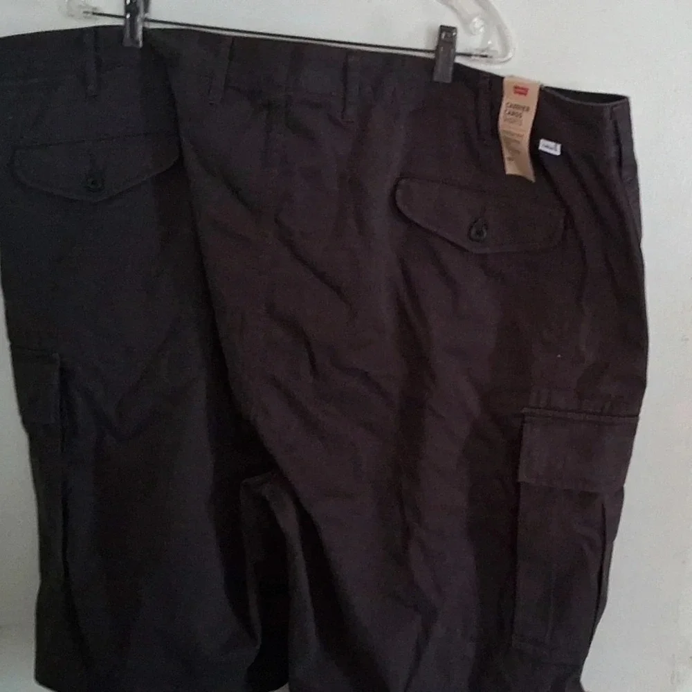 Levi's Carrier Cargo Shorts Brown Cotton Loose Fit Button Flat Front